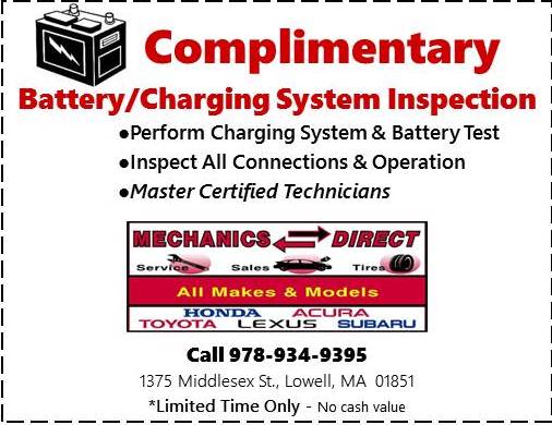 Complimentary Battery/Charging System Inspection